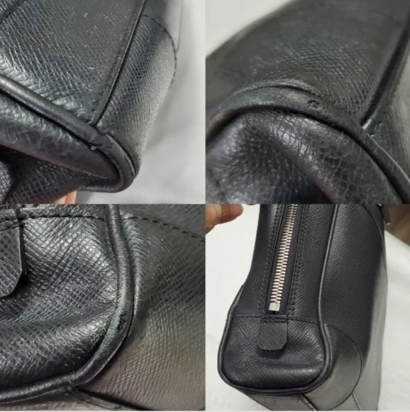 Authentic LOUIS VUITTON Taiga Leather Igor Briefcase - Ardoise Black - Picture 9 of 14